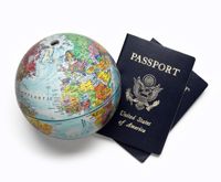 Globe and passport