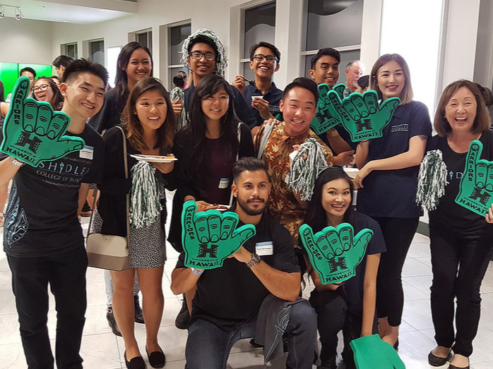 Group of Shidler students at the Stan Sheriff Center